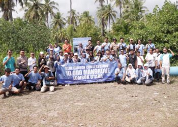 Telkom Dukung Restorasi Pesisir Lombok Utara Lewat Penanaman 10.000 Bibit Mangrove