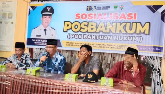 Pemnag Kuranji Hulu Sosialisasikan Layanan POSBAKUM kepada Tokoh Masyarakat