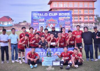 Dua gol dari Rori Pranandi memastikan kemenangan IPN Cargo Bukittinggi atas Sparta dalam partai final Pitalo Cup III 2025. (IST)
