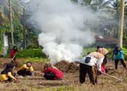 Ibu-ibu PKK Nagari Lareh Nan Panjang Goro Bersama Tanam Tanaman Obat di Lahan Kosong Depan Kantor Nagari