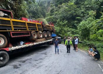 Jalur Bukittinggi–Pasaman Lumpuh Total, Truk Jenis Low Bow Terperosok