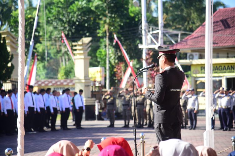 Kepolisian Resor Padang Pariaman mengadakan upacara peringatan Hari Ulang Tahun (HUT) Bhayangkara ke-79 di halaman mapolres setempat, Selasa (1/7).IST