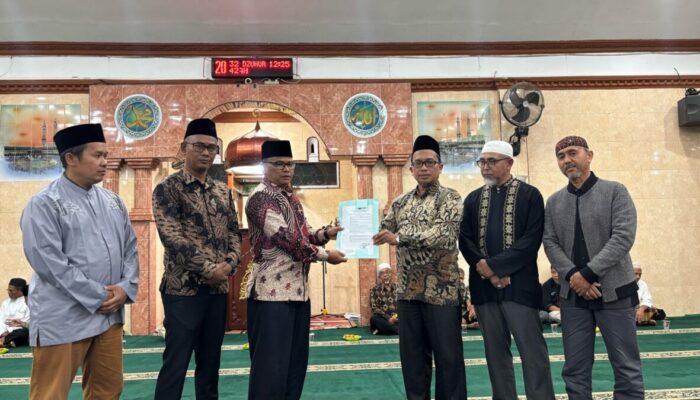 Terima SK Baru, Pengurus Masjid Jami Nurul Huda Siap Makmurkan Masjid