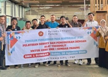 Tingkatkan Kompetensi Guru, SMK Negeri 1 Sumbar Gelar Pelatihan Survey Theodolit