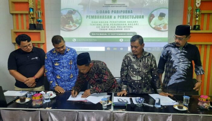 Sidang Bamus III Koto Aur Malintang, APB Perubahan Disahkan Penuh Interupsi