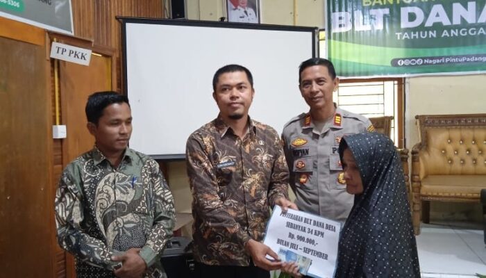 Penyaluran BLT Dana Desa Triwulan III di Nagari Pintu Padang Berjalan Lancar