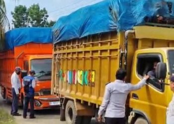 Dishub Dharmasraya Lakukan Pengawasan Kendaraan Angkutan Barang