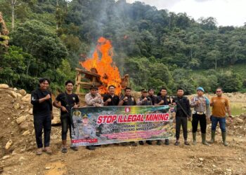 Satgas Ilegal Mining Polres Solok Selatan Lakukan Penertiban PETI