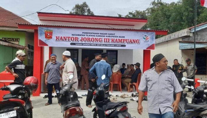 Miliki Kantor Baru, Wali Nagari Gadut Minta Wali Jorong III Kampuang Tingkatkan Layanan