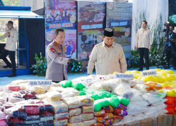 Polri Musnahkan 214,84 Ton Narkoba Senilai Rp29,37 Triliun, Presiden Prabowo Pimpin Langsung di Lapangan Bhayangkara
