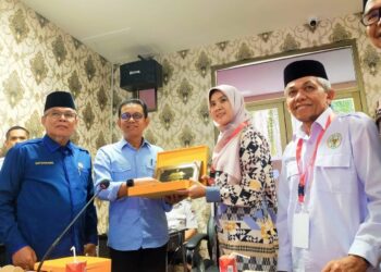 Pemko Padang sambut kedatangan FKUB Kabupaten Aceh Tamiang, di Kantor Balai Kota Padang, Rabu (15/10). IST