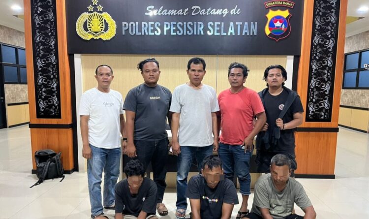 Tiga pria diamankan Polisi di Lunang karena terlibat kasus narkoba. IST
