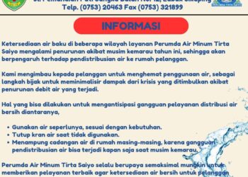 Perumda Tirta Saiyo Imbau Pelanggan Hemat Air di Musim Kemarau