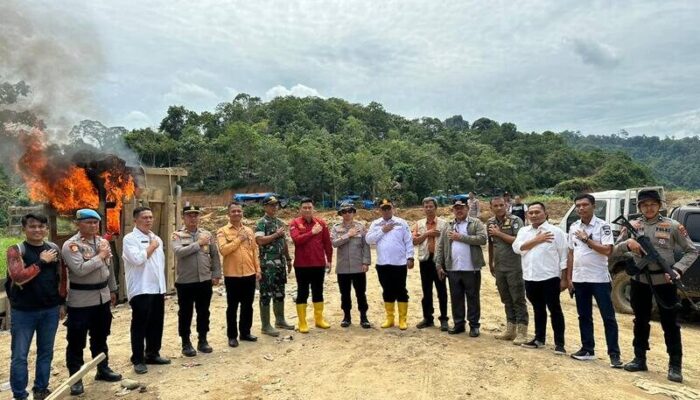 Tim Terpadu Bongkar PETI di Pelosok Solsel, Mesin Penyaring Emas Dibakar di TKP