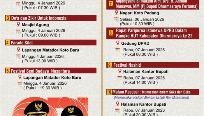 Sejumlah Kegiatan Disiapkan untuk Sambut HUT Dharmasraya