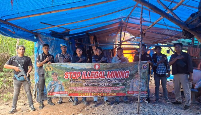 Gerebek PETI di Pakan Rabaa‎, Polres Solok Selatan Komitmen Jaga Kelestarian Lingkungan