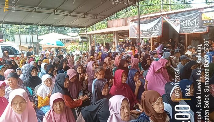 329 Lansia dan 71 Anak Yatim Padati Kantor Wali Nagari Saok Laweh, Aji Saman Tebar Kepedulian