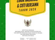 Simak… Ini Jadwal Cuti Bersama dan Libur Lebaran 2026 Berdasarkan SKB 3 Menteri