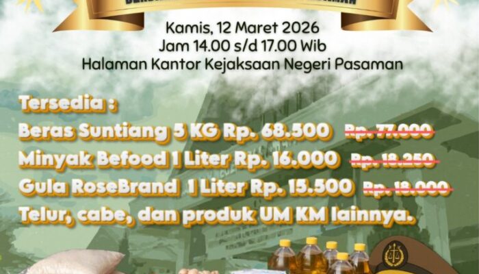 Stabilkan Harga Sembako, Kejari Pasaman Gelar Pasar Murah Ramadan