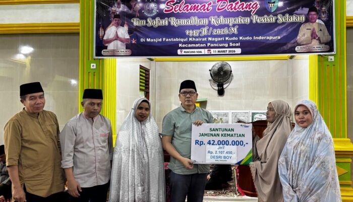 BPJS Ketenagakerjaan Serahkan Santunan Kematian Wali Nagari Inderapura Tengah