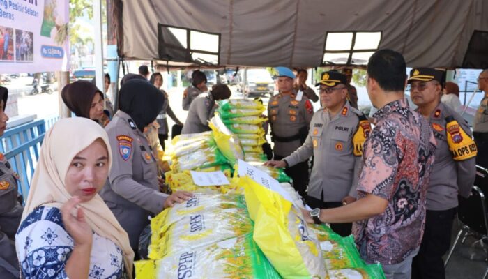 Polres Pessel Gelar Gerakan Pangan Murah, 1,5 Ton Beras SPHP Ludes Diserbu Warga