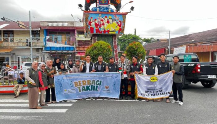 Baznas dan HIPMI Pariaman Berbagi Takjil, Perkuat Kepedulian Sosial di Bulan Ramadan