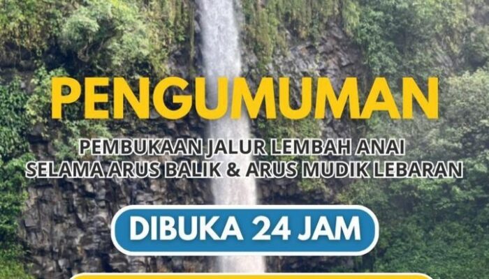 Kabar Bahagia untuk Para Pemudik : Mulai Hari Ini Hingga H+10 Lebaran, Jalur Lembah Anai Dibuka 24 Jam