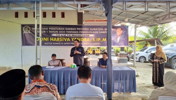 Ketua Komisi IV DPRD Sumbar Sosialisasikan Perda Pengelolaan Sampah di Nagari Lakitan