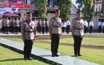 Kapolres Pasbar Pimpin Upacara Pelantikan dan Sertijab Kapolsek Pasaman
