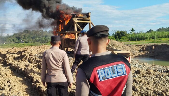 Usai Sisir Batang Kuantan dan Batang Palangki, Tim Gabungan Lanjut Tertibkan PETI di Batang Ombilin