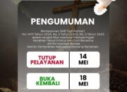 Pelayanan Kantor Pertanahan Padang Pariaman Tutup Sementara saat Libur Kenaikan Yesus Kristus