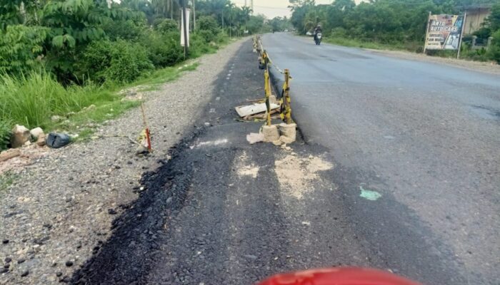 Proyek Pelebaran Jalinsum Gunung Medan Picu Kecelakaan, Pengendara Diminta Waspada