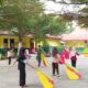 Anggota Marching Band MTsN 2 Pesisir Selatan  Latihan