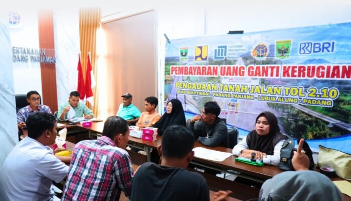 Kantor Pertanahan Bayarkan Ganti Kerugian Pengadaan Tanah Tol di Padang Pariaman