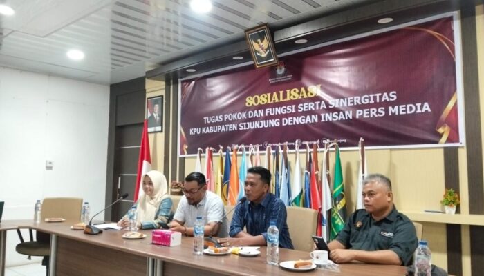 KPU Kabupaten Sijunjung Gelar Sosialisasi Tupoksi serta Sinergitas dengan Insan Pers
