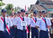 Murid MTsN 2 Pasaman Barat Ikuti Lomba Gerak Jalan Kecamatan Lembah Melintang