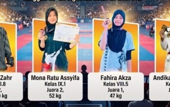 Empat Siswa MTsN 1  Padang Gemilang di Arena Taekwondo Sumbar