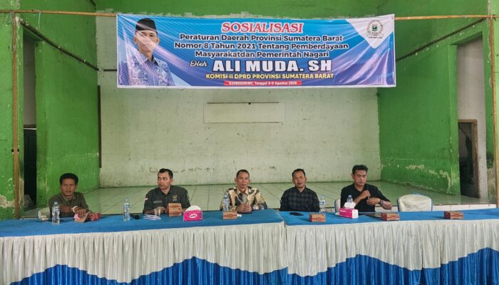 Ali Muda Sosialisasikan Perda Pemberdayaan Masyarakat dan Pemerintahan Nagari di Pasbar
