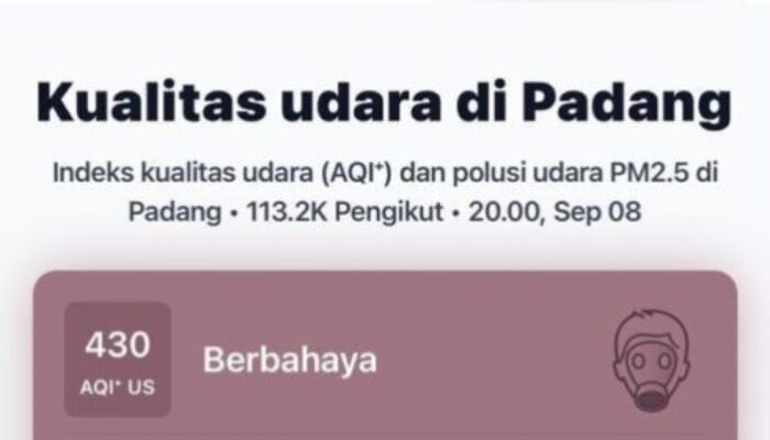 Kualitas Udara Berbahaya, Sekolah di Padang Dilaksanakan Daring