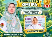 MTsN 15 Tanah Datar Bangga, Nayzi Oktri Yulvi  Juara 3 OMI IPA Kabupaten